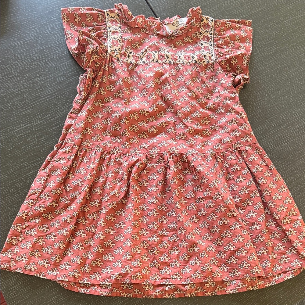 Sea New York Girl's Fernanda Flutter Tile-Print Dress, Size 4Y